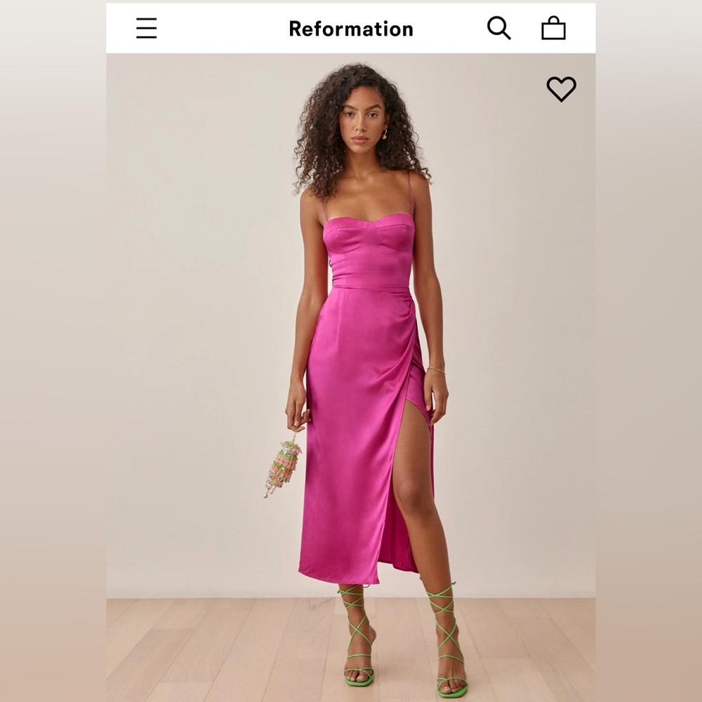 Reformation - Marguerite Silk Dress - Flambé/Pink